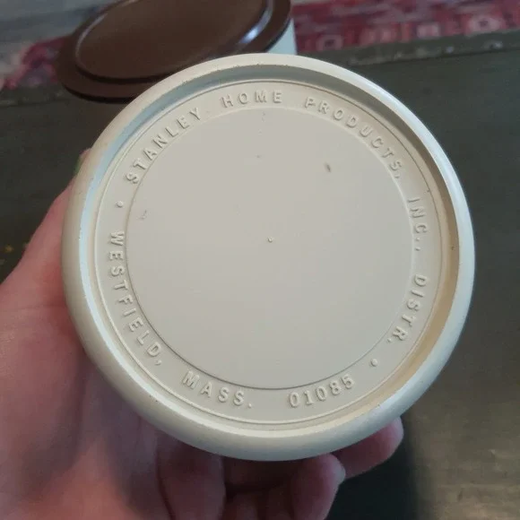 Vintage Stanley Home Products Cream And Brown Lidded Stackable Canisters Storage - Picture 2 of 5